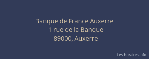 Banque de France Auxerre