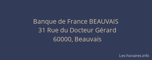 Banque de France BEAUVAIS