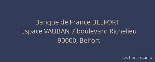 Banque de France BELFORT