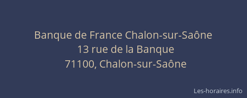Banque de France Chalon-sur-Saône