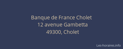 Banque de France Cholet