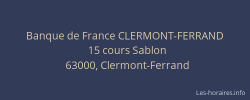 Banque de France CLERMONT-FERRAND