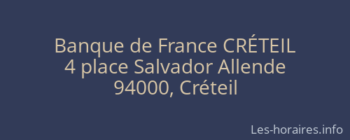 Banque de France CRÉTEIL