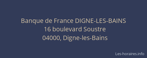 Banque de France DIGNE-LES-BAINS