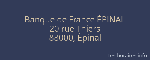 Banque de France ÉPINAL