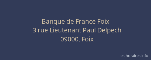 Banque de France Foix