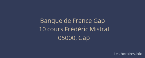 Banque de France Gap
