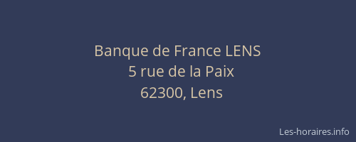 Banque de France LENS