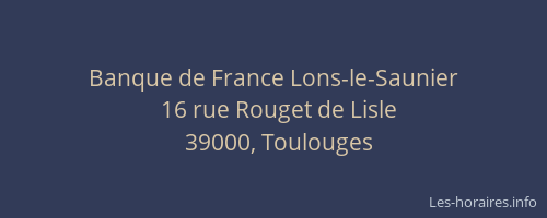 Banque de France Lons-le-Saunier