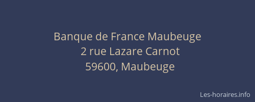 Banque de France Maubeuge