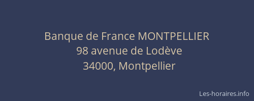 Banque de France MONTPELLIER