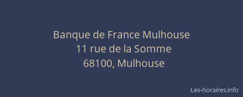 Banque de France Mulhouse