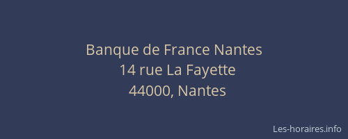 Banque de France Nantes