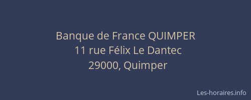 Banque de France QUIMPER