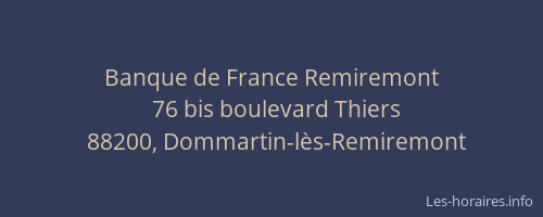 Banque de France Remiremont