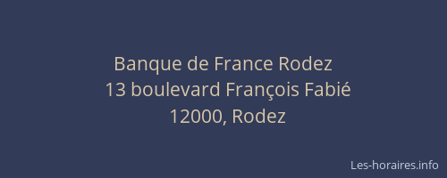 Banque de France Rodez