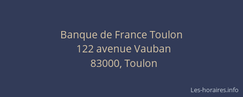 Banque de France Toulon