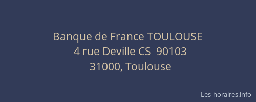 Banque de France TOULOUSE