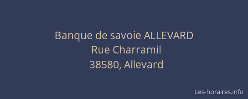 Banque de savoie ALLEVARD