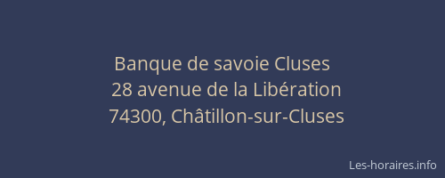 Banque de savoie Cluses