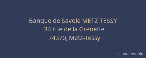 Banque de Savoie METZ TESSY