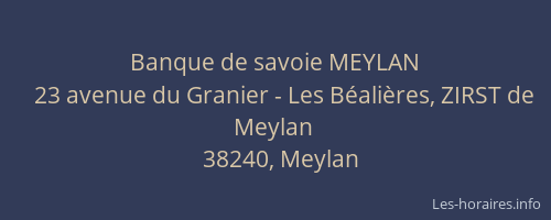 Banque de savoie MEYLAN