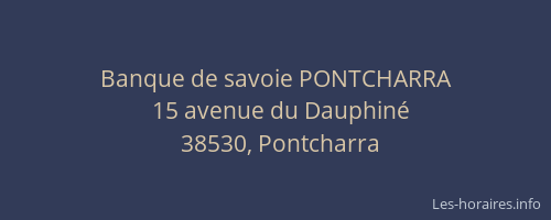 Banque de savoie PONTCHARRA