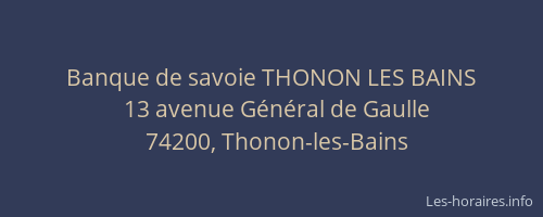 Banque de savoie THONON LES BAINS