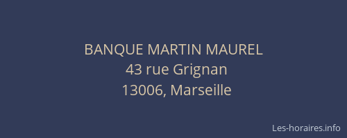 BANQUE MARTIN MAUREL