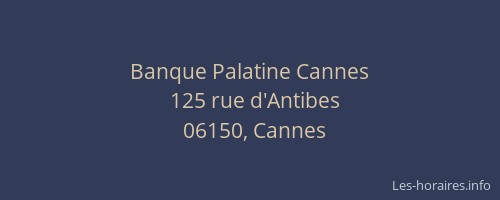 Banque Palatine Cannes