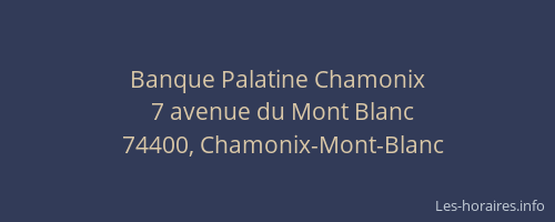 Banque Palatine Chamonix