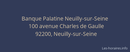 Banque Palatine Neuilly-sur-Seine