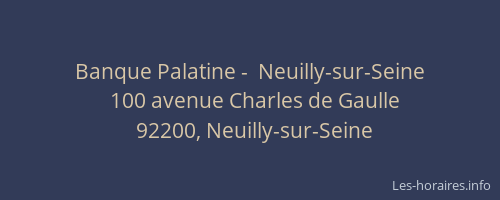 Banque Palatine -  Neuilly-sur-Seine