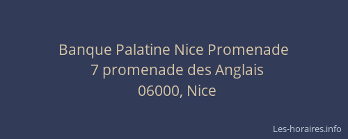 Banque Palatine Nice Promenade