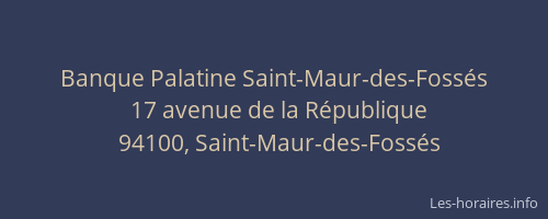 Banque Palatine Saint-Maur-des-Fossés