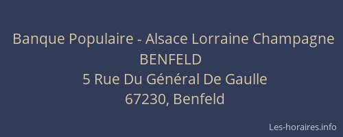 Banque Populaire - Alsace Lorraine Champagne BENFELD