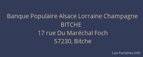 Banque Populaire Alsace Lorraine Champagne BITCHE