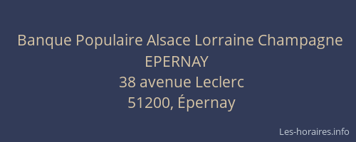 Banque Populaire Alsace Lorraine Champagne EPERNAY