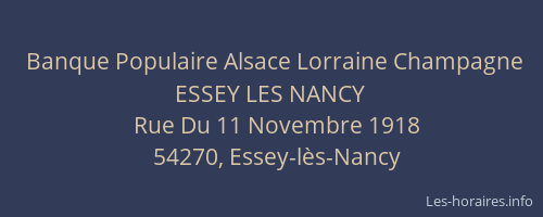 Banque Populaire Alsace Lorraine Champagne ESSEY LES NANCY