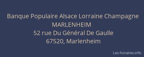 Banque Populaire Alsace Lorraine Champagne MARLENHEIM