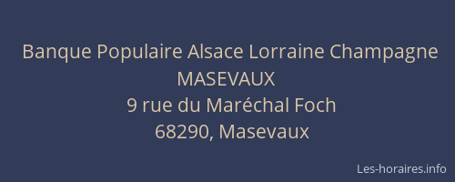Banque Populaire Alsace Lorraine Champagne MASEVAUX
