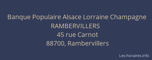 Banque Populaire Alsace Lorraine Champagne RAMBERVILLERS