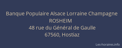 Banque Populaire Alsace Lorraine Champagne ROSHEIM