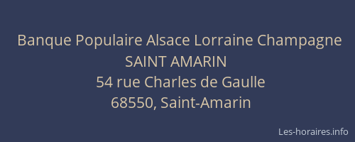 Banque Populaire Alsace Lorraine Champagne SAINT AMARIN