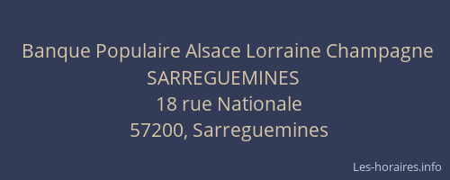 Banque Populaire Alsace Lorraine Champagne SARREGUEMINES