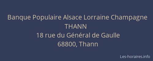 Banque Populaire Alsace Lorraine Champagne THANN