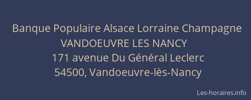 Banque Populaire Alsace Lorraine Champagne VANDOEUVRE LES NANCY