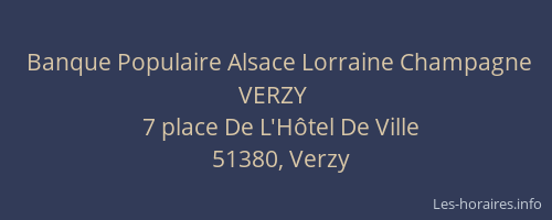 Banque Populaire Alsace Lorraine Champagne VERZY