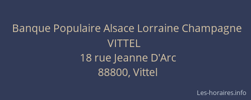 Banque Populaire Alsace Lorraine Champagne VITTEL