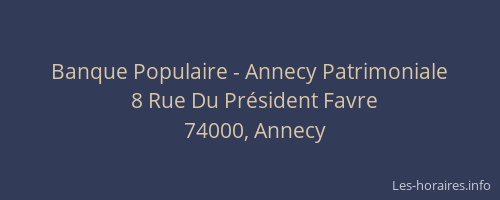 Banque Populaire - Annecy Patrimoniale